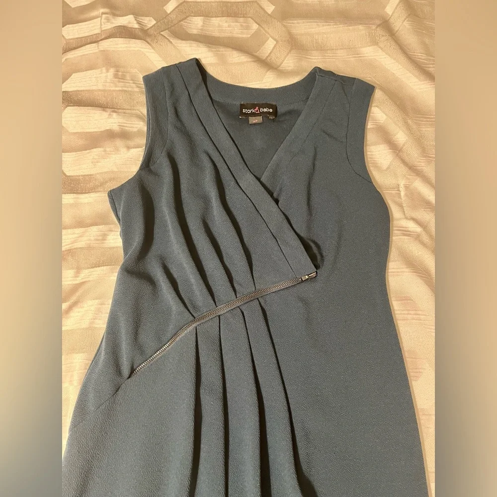 BEAUTIFUL STORK & BABE Teal Blue MATERNITY DRESS - Small - Picture 4 of 5